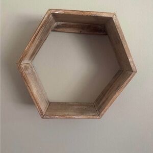 Hexagonal Wooden Wall Shelf